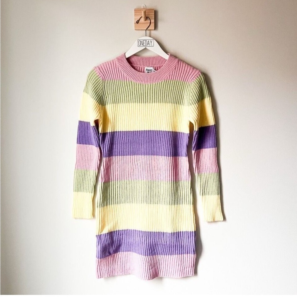 Princess Polly Cara Striped Sweater Mini Dress M/L - Picture 4 of 11
